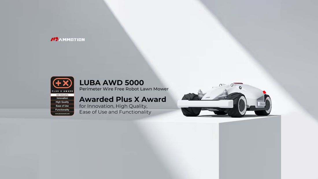 Mammotion's LUBA AWD 5000 Perimeter Wire Free Robot Lawn Mower Wins Plus X Award 2023