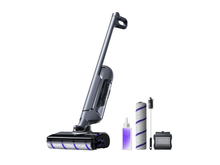 Narwal S20 Pro cordless vacuum mop standing upright, showing slim body and LED display